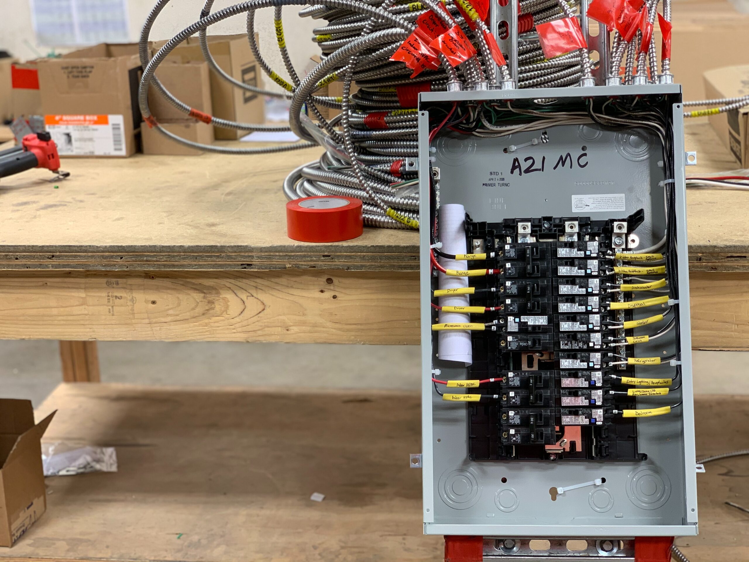 electrical panel with wires